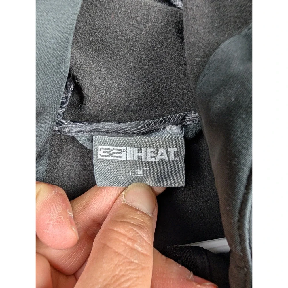 32 Degrees Heat Mens Softshell Hooded Jacket Black Medium Full Zip